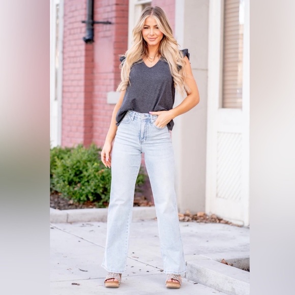 Judy Blue Wide Leg Jean - Picture 1 of 4